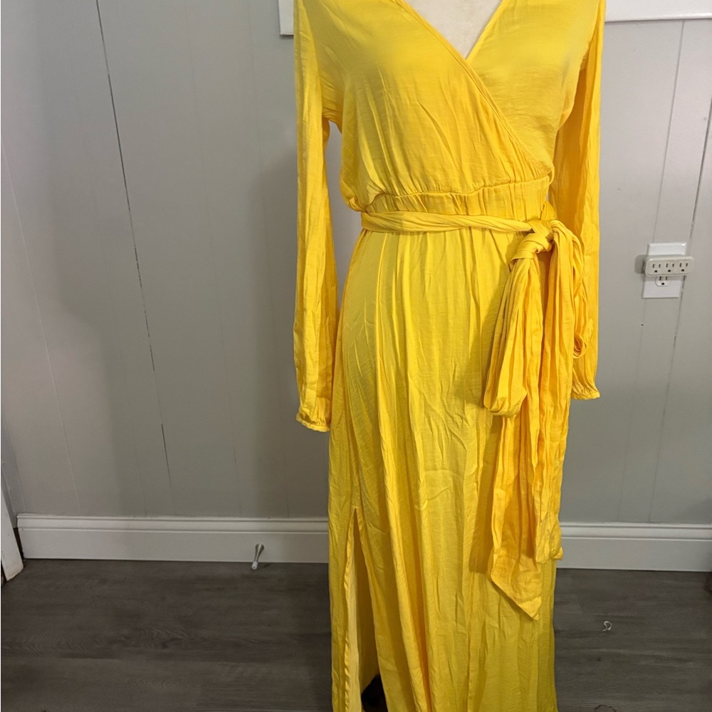 Forever 21 Vibrant Yellow Long Sleeve Dress